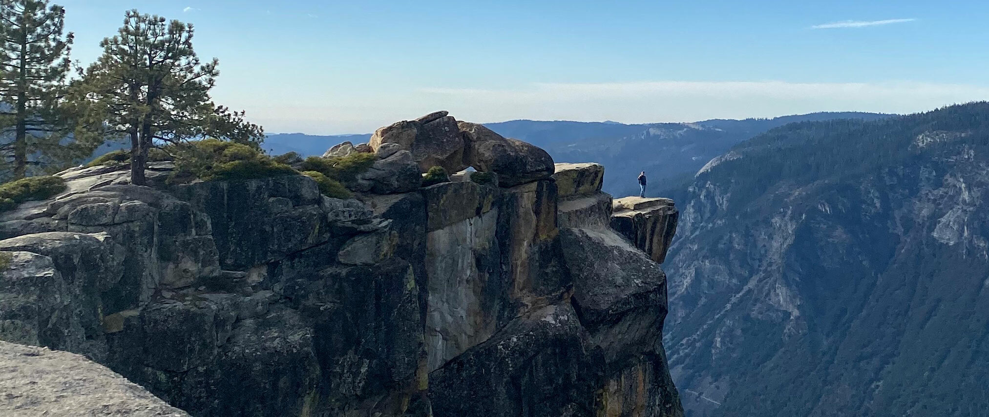 Man standing on cliff